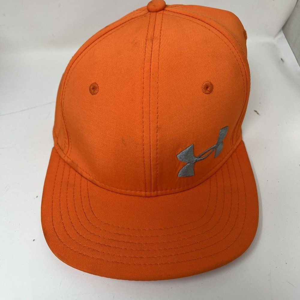 UNDER ARMOUR cap stretch-fit fitted neon Hunter orange hat - size M/L